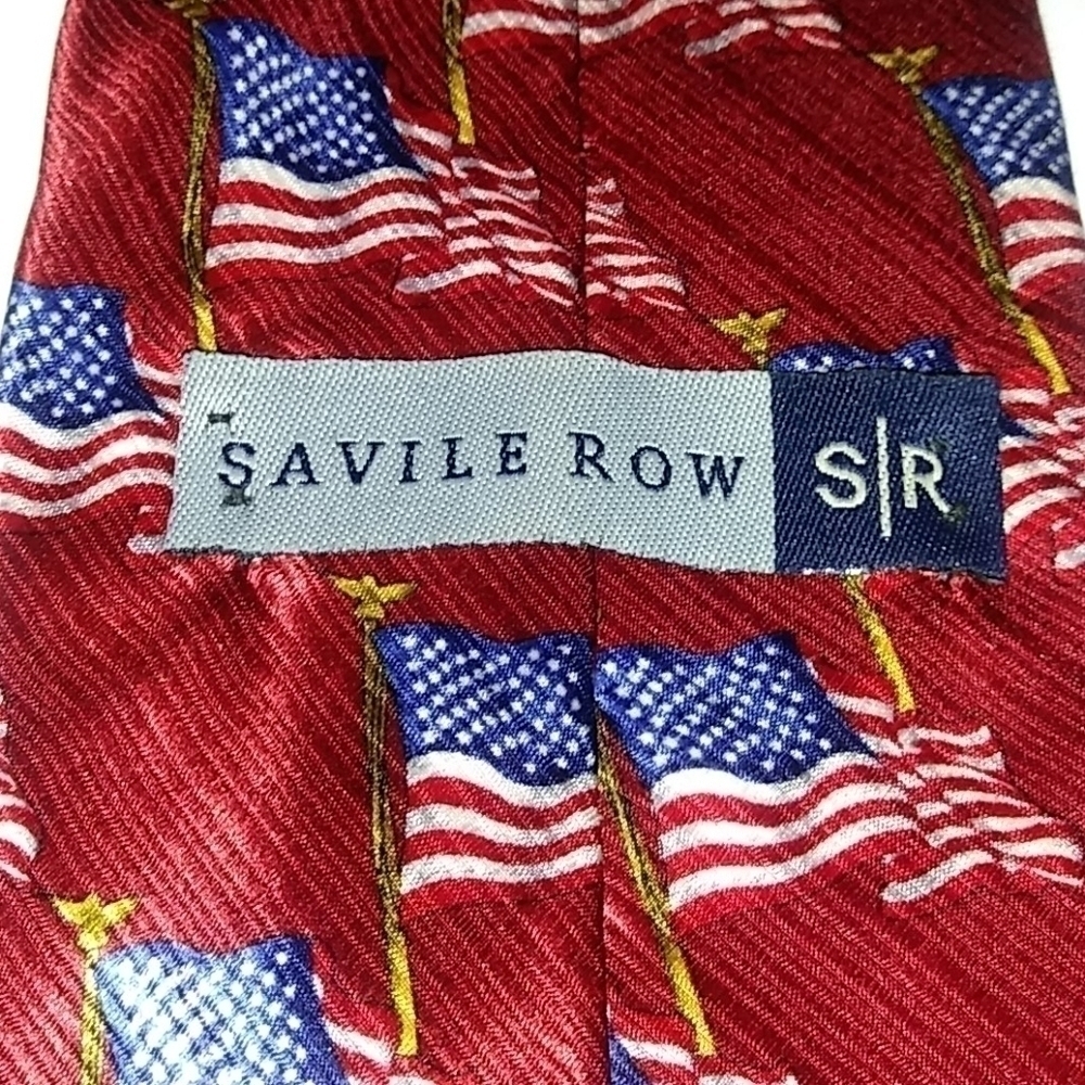 Saville Row American Flag 100% Silk Necktie 🇺🇸 Like New ! - Picture 4 of 6